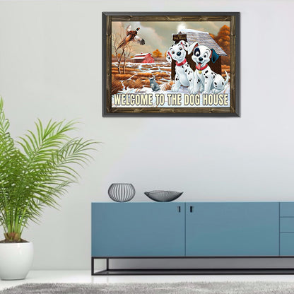 Dog English 40*30CM(Canvas) Full Round Drill Diamond Painting