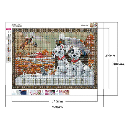 Dog English 40*30CM(Canvas) Full Round Drill Diamond Painting