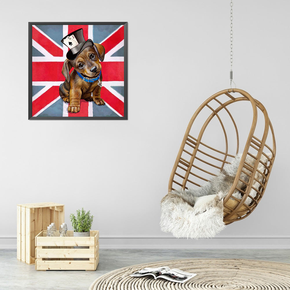 Dog 30*30CM(Canvas) Full Round Drill Diamond Painting