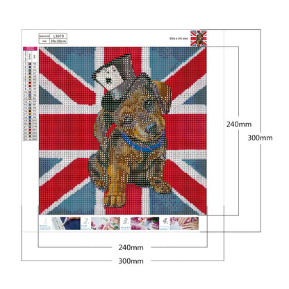 Dog 30*30CM(Canvas) Full Round Drill Diamond Painting