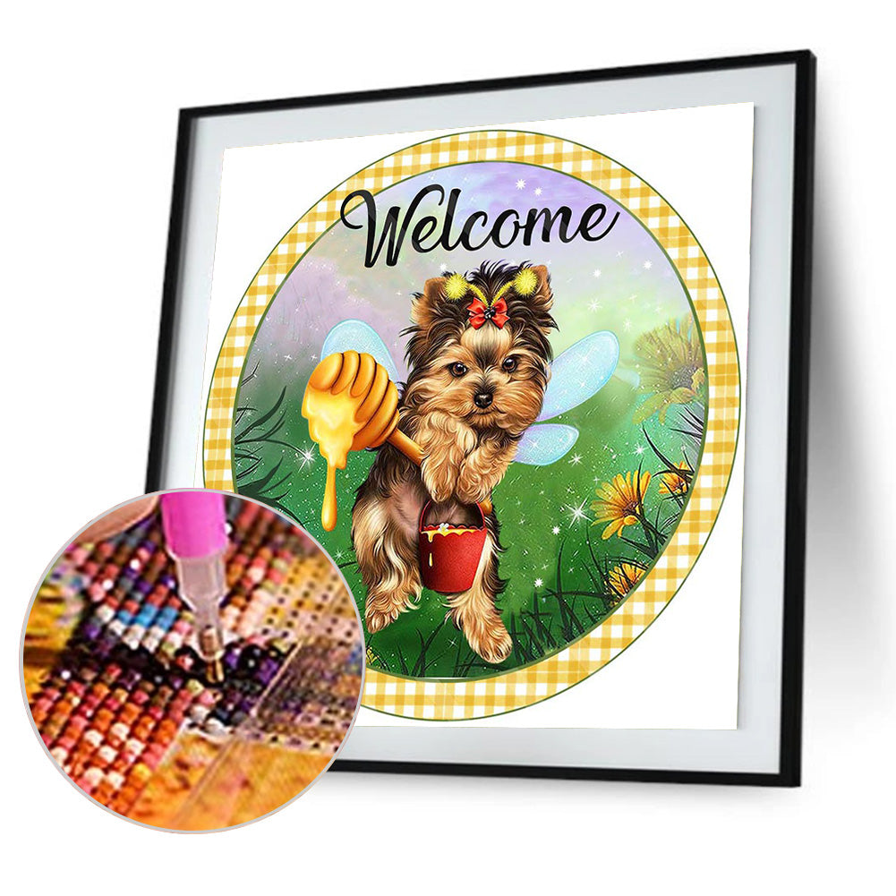 Dog 30*30CM(Canvas) Full Round Drill Diamond Painting