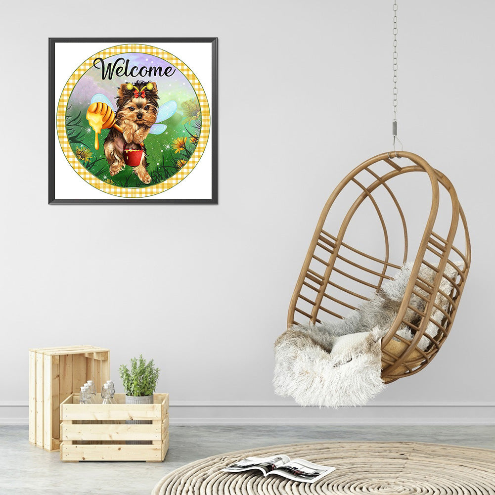 Dog 30*30CM(Canvas) Full Round Drill Diamond Painting