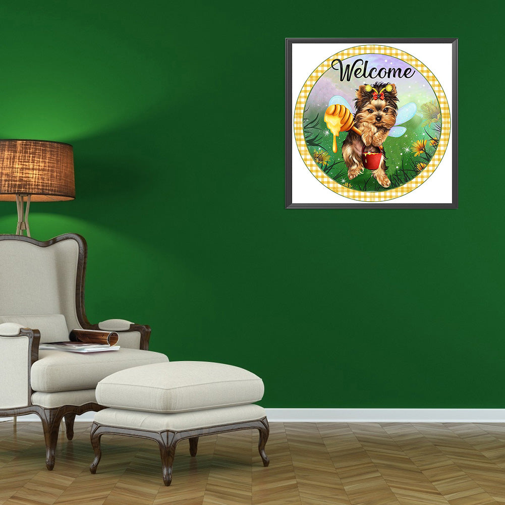 Dog 30*30CM(Canvas) Full Round Drill Diamond Painting