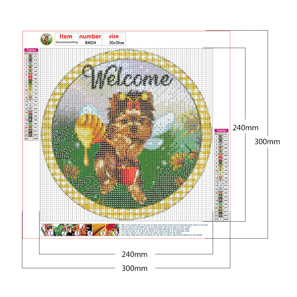 Dog 30*30CM(Canvas) Full Round Drill Diamond Painting