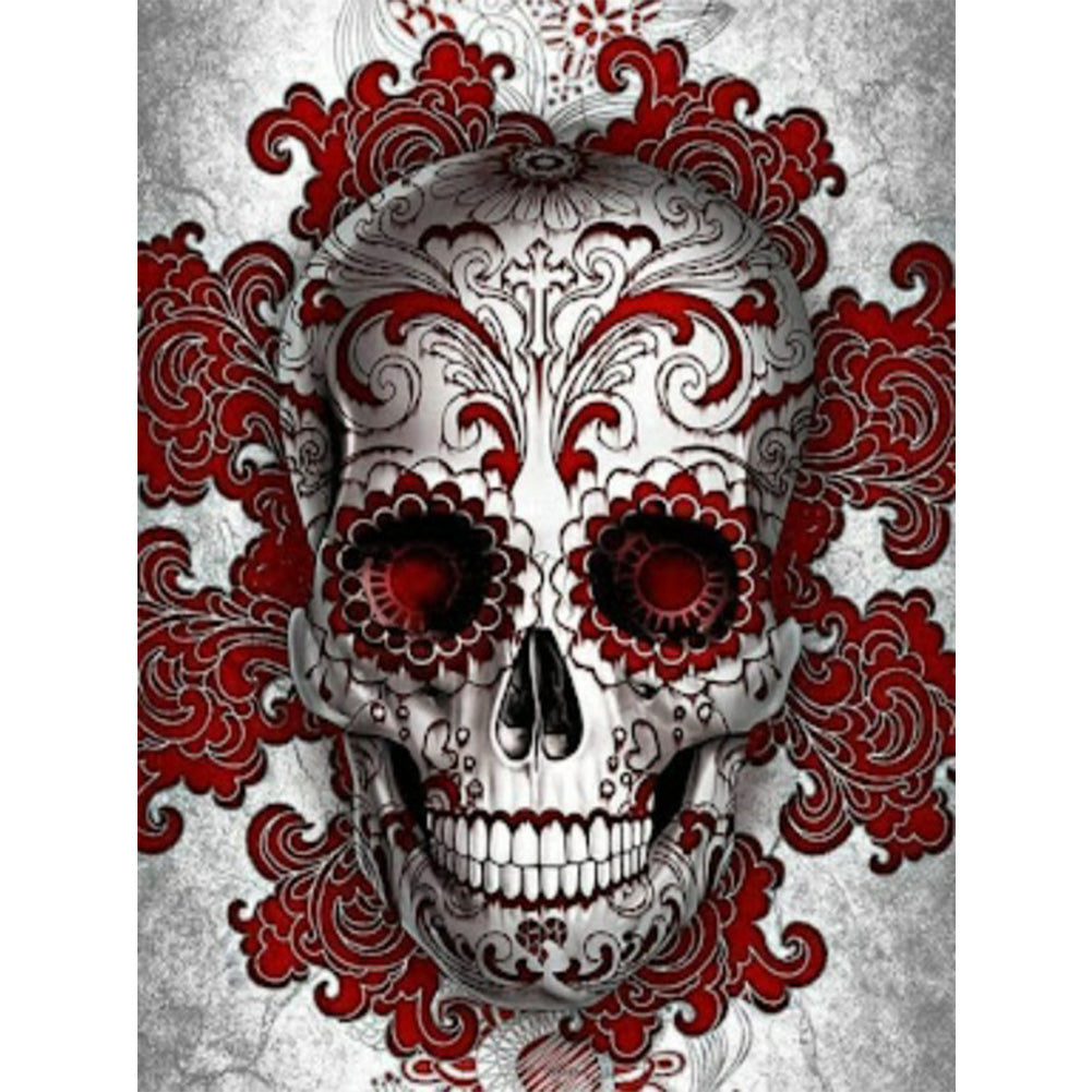Skull 30*40CM(Canvas) Full Round Drill Diamond Painting