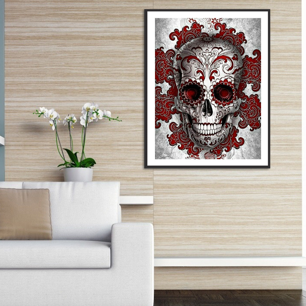 Skull 30*40CM(Canvas) Full Round Drill Diamond Painting