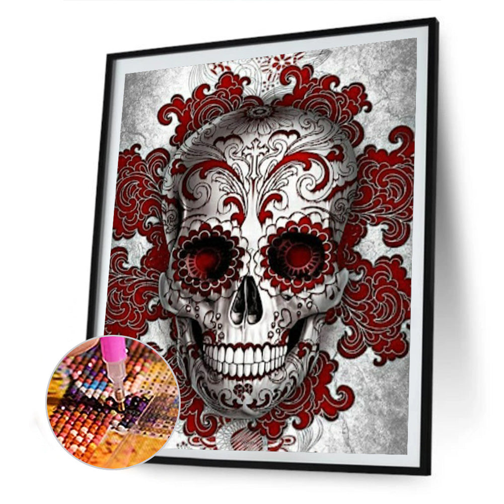 Skull 30*40CM(Canvas) Full Round Drill Diamond Painting