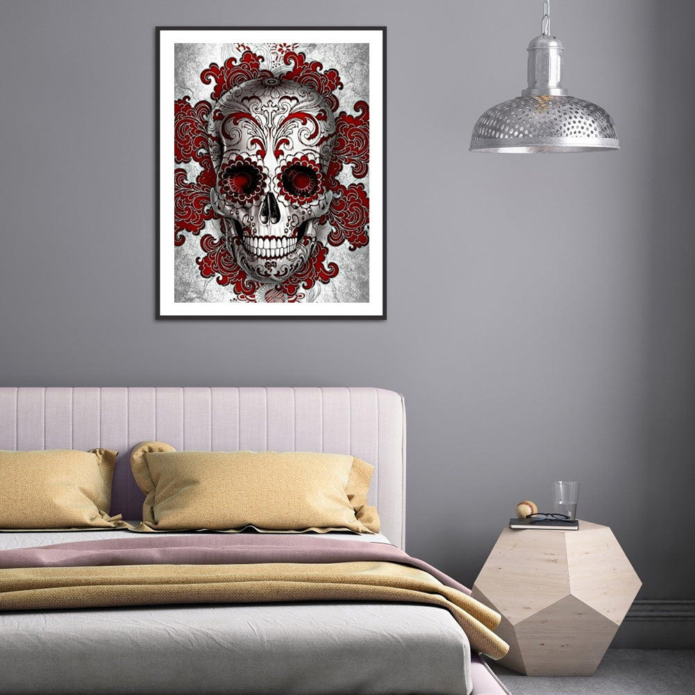 Skull 30*40CM(Canvas) Full Round Drill Diamond Painting