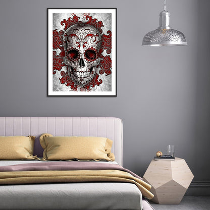 Skull 30*40CM(Canvas) Full Round Drill Diamond Painting