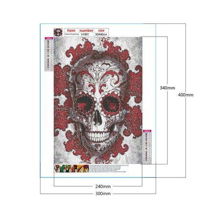 Skull 30*40CM(Canvas) Full Round Drill Diamond Painting