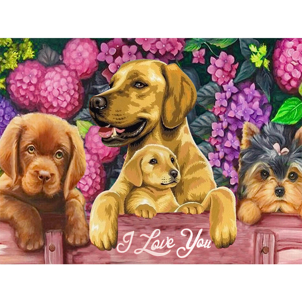Dog 40*30CM(Canvas) Full Round Drill Diamond Painting