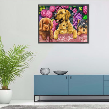 Dog 40*30CM(Canvas) Full Round Drill Diamond Painting