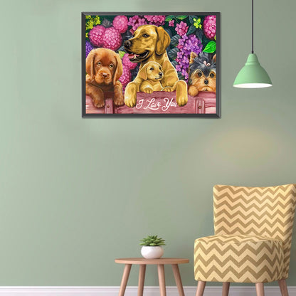 Dog 40*30CM(Canvas) Full Round Drill Diamond Painting