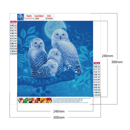 Owl 30*30CM(Canvas) Full Round Drill Diamond Painting