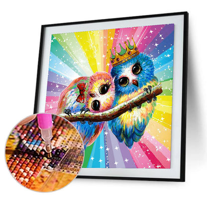 Owl 30*30CM(Canvas) Full Round Drill Diamond Painting