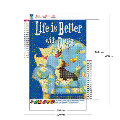 Dog 30*40CM(Canvas) Full Round Drill Diamond Painting