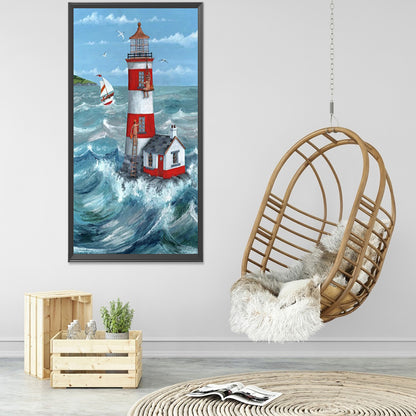 Seaside Lighthouse 40*80CM(Canvas) Full Round Drill Diamond Painting