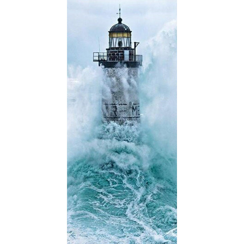 Seaside Lighthouse 40*80CM(Canvas) Full Round Drill Diamond Painting