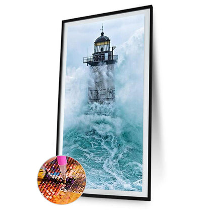 Seaside Lighthouse 40*80CM(Canvas) Full Round Drill Diamond Painting