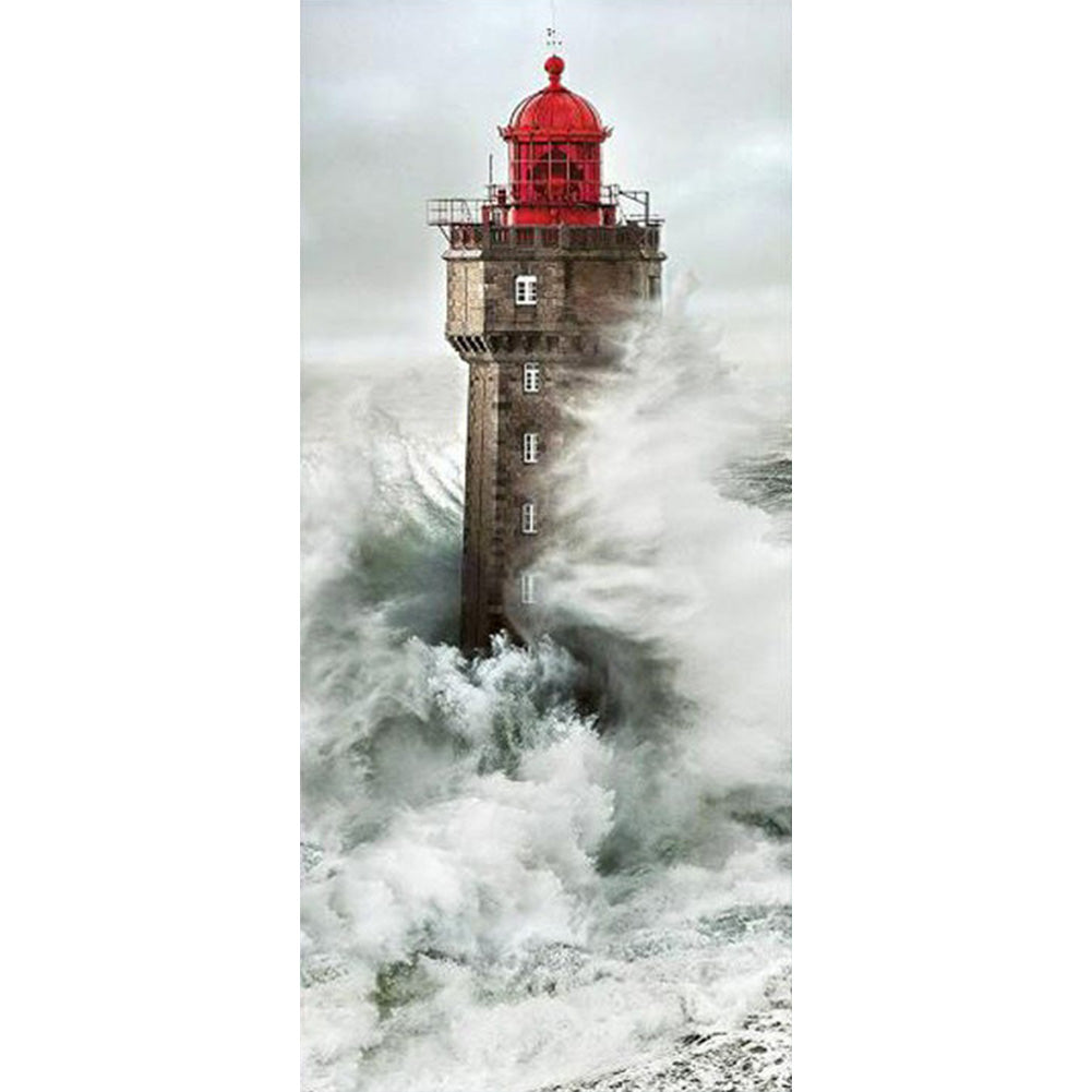 Seaside Lighthouse 40*80CM(Canvas) Full Round Drill Diamond Painting