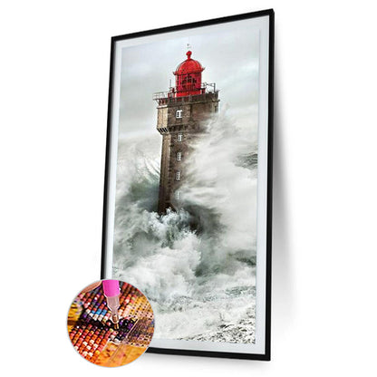 Seaside Lighthouse 40*80CM(Canvas) Full Round Drill Diamond Painting