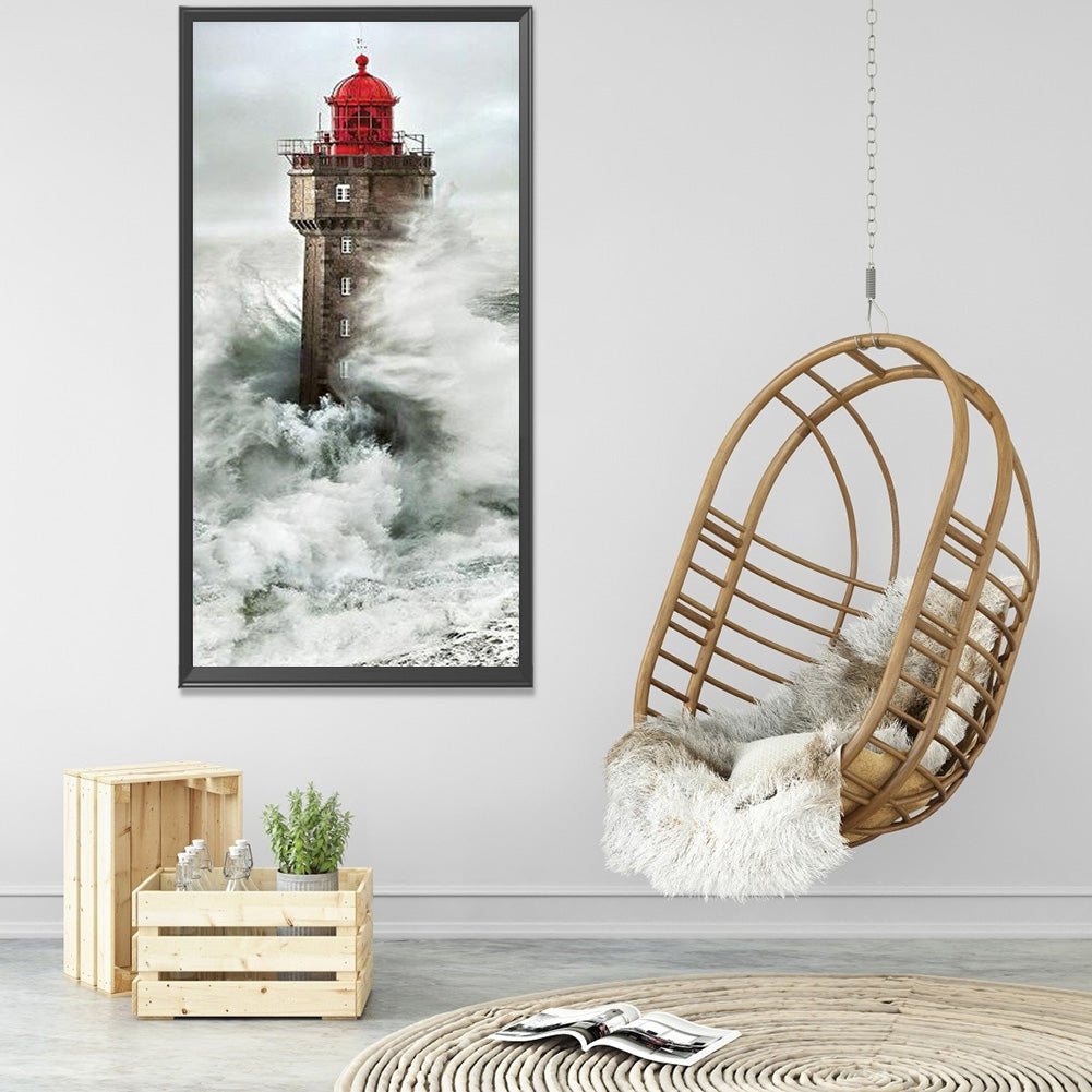 Seaside Lighthouse 40*80CM(Canvas) Full Round Drill Diamond Painting