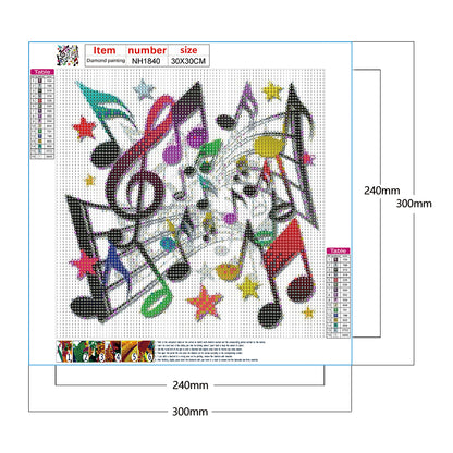 Musical Note 30*30CM(Canvas) Full Round Drill Diamond Painting