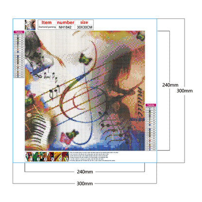 Musical Note 30*30CM(Canvas) Full Round Drill Diamond Painting