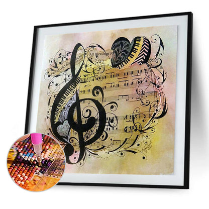 Musical Note 30*30CM(Canvas) Full Round Drill Diamond Painting