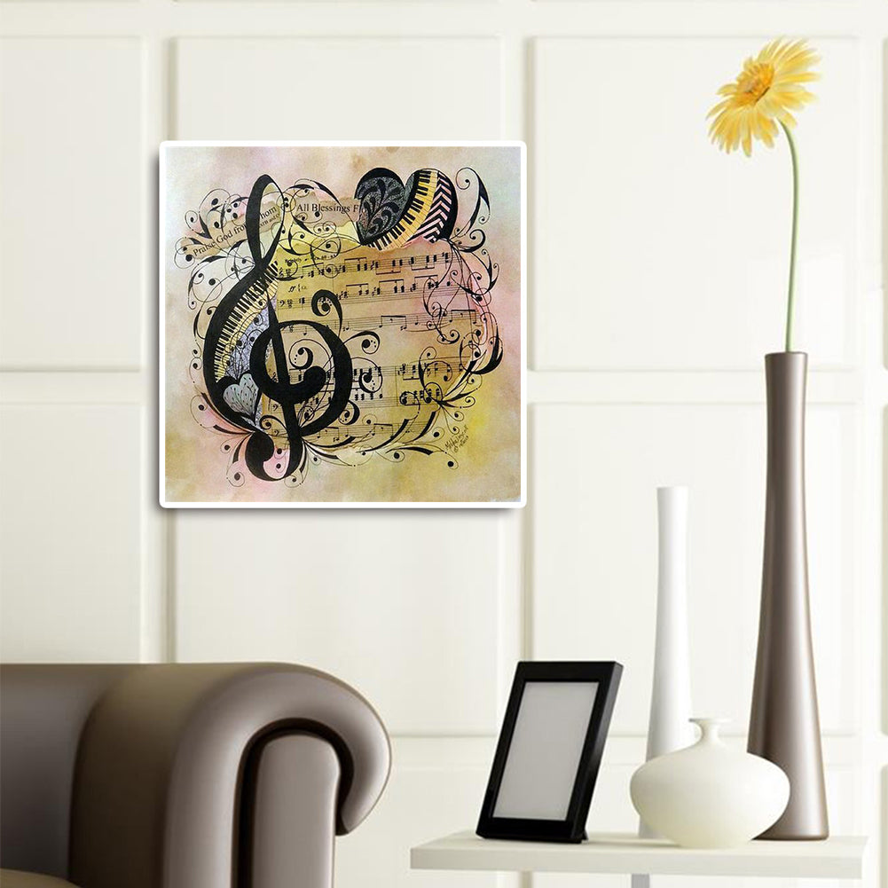 Musical Note 30*30CM(Canvas) Full Round Drill Diamond Painting