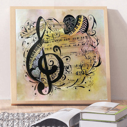 Musical Note 30*30CM(Canvas) Full Round Drill Diamond Painting