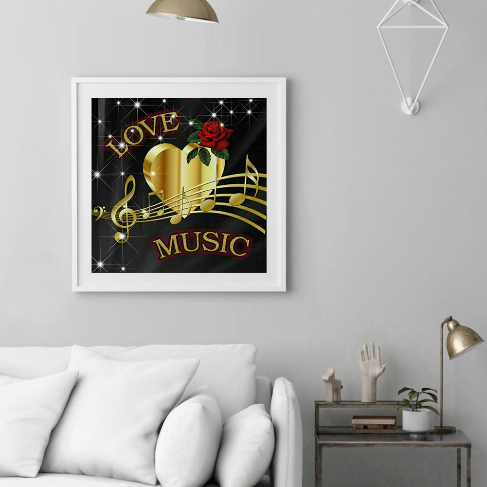 Musical Note 30*30CM(Canvas) Full Round Drill Diamond Painting
