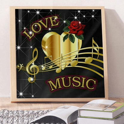 Musical Note 30*30CM(Canvas) Full Round Drill Diamond Painting