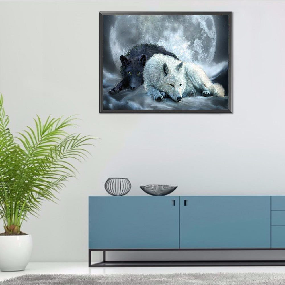 Wolf 40*30CM(Canvas) Full Round Drill Diamond Painting