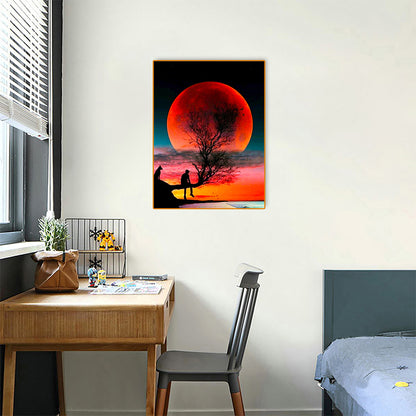 Red Planet Silhouette 30*40CM(Canvas) Full Square Drill Diamond Painting