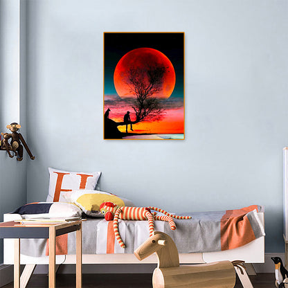 Red Planet Silhouette 30*40CM(Canvas) Full Square Drill Diamond Painting