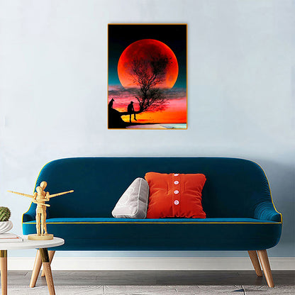 Red Planet Silhouette 30*40CM(Canvas) Full Square Drill Diamond Painting