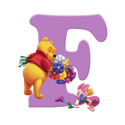 Pooh Letter F 30*30CM(Canvas) Full Square Drill Diamond Painting