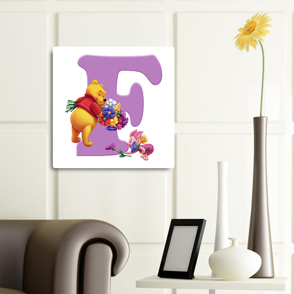 Pooh Letter F 30*30CM(Canvas) Full Square Drill Diamond Painting