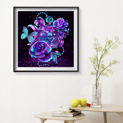 Purple Rose 30*30CM(Canvas) Full Square Drill Diamond Painting