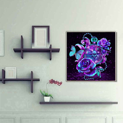 Purple Rose 30*30CM(Canvas) Full Square Drill Diamond Painting