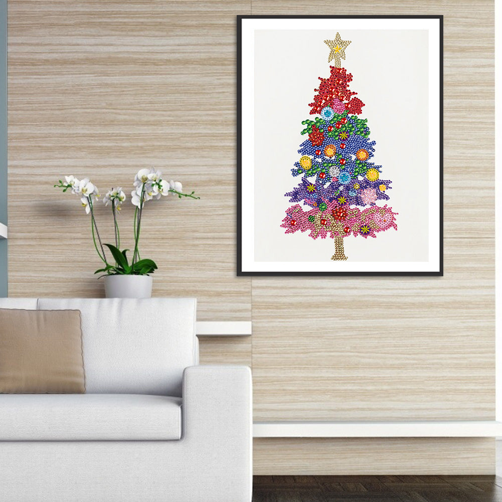 Christmas Tree 30*40CM(Canvas) Special Shaped Drill Diamond Paiting