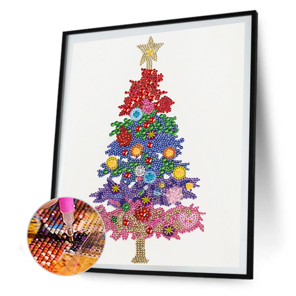 Christmas Tree 30*40CM(Canvas) Special Shaped Drill Diamond Paiting