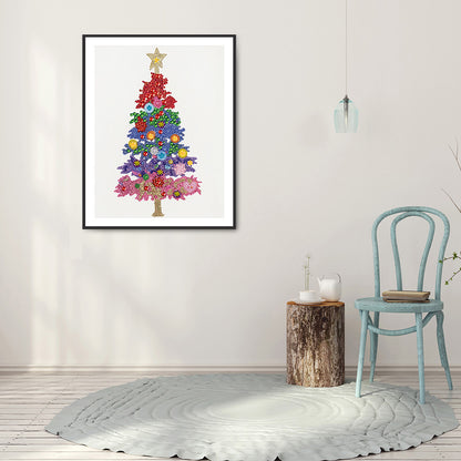 Christmas Tree 30*40CM(Canvas) Special Shaped Drill Diamond Paiting