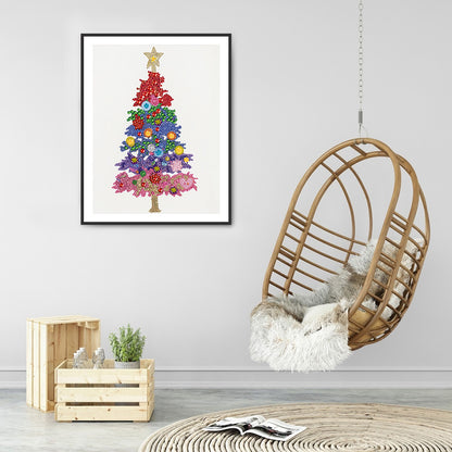 Christmas Tree 30*40CM(Canvas) Special Shaped Drill Diamond Paiting