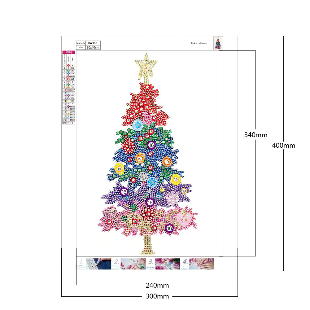 Christmas Tree 30*40CM(Canvas) Special Shaped Drill Diamond Paiting