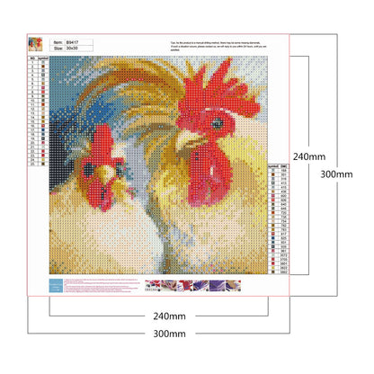 Chicken 30*30CM(Canvas) Full Round Drill Diamond Painting