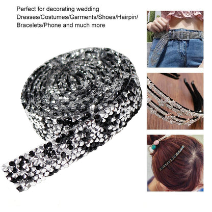 Self Adhesive Crystal Rhinestone Diamond Ribbon DIY Car Phone Sticker Tape