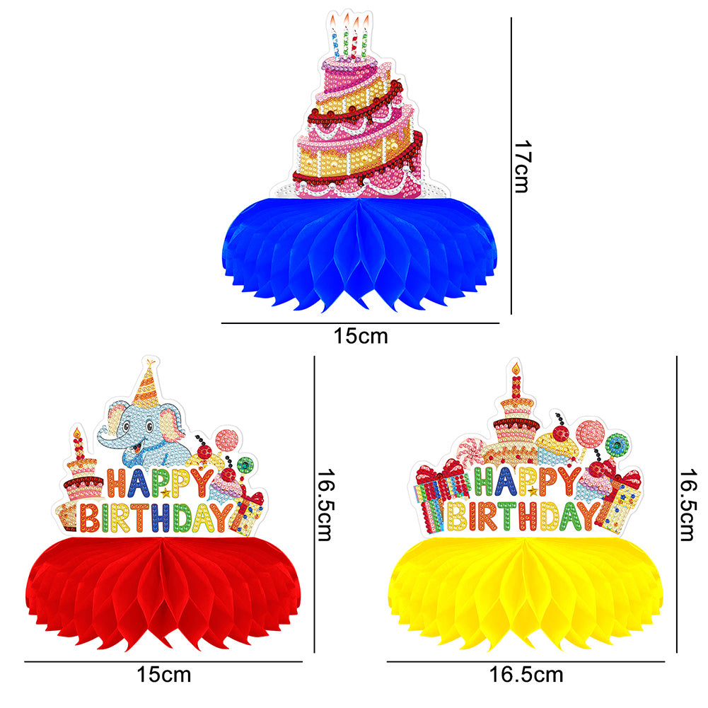 3x 3D Honeycomb Decoration Child Birthday Party Baby Shower Decor Supplies