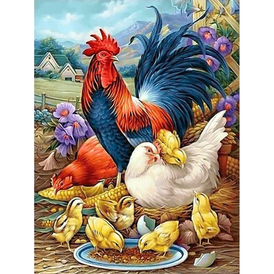 Chicken 30*40CM(Canvas) Full Round Drill Diamond Painting